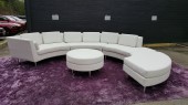 Imported Italian Leather 4 Piece Sectional. Reptile Skin Texture. Matching Ottoman Available On Request